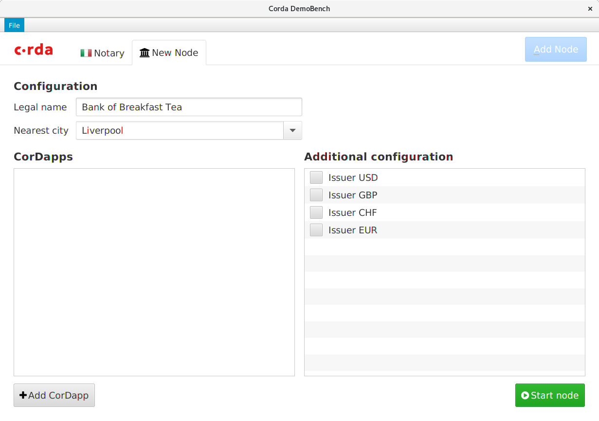 Configure Bank Node