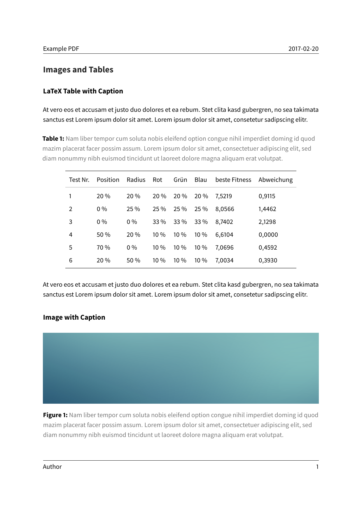 images and tables