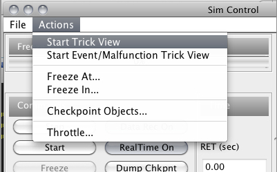 Launching Trick View from the Simulation Control Panel