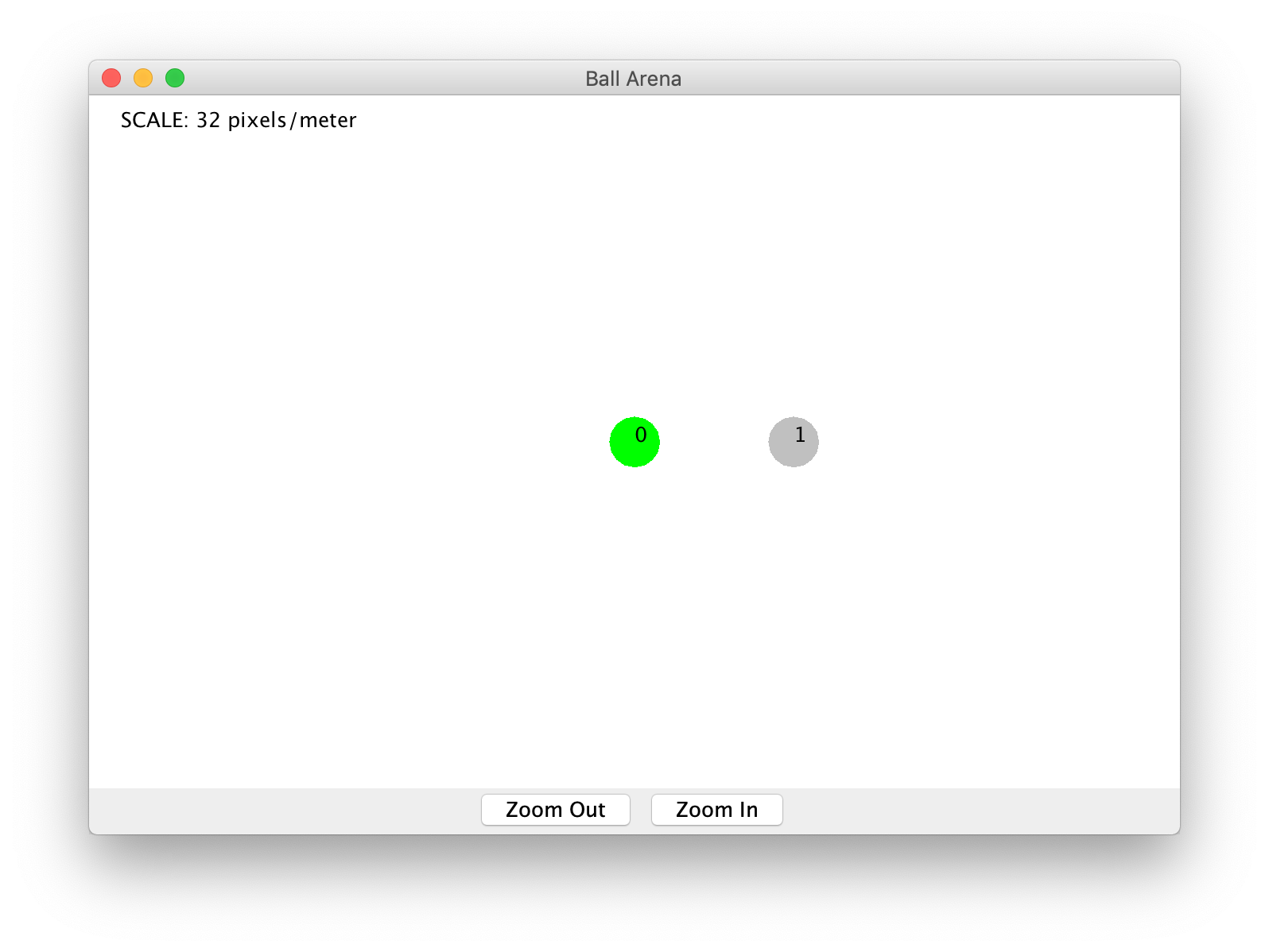 Graphics CLient showing two balls